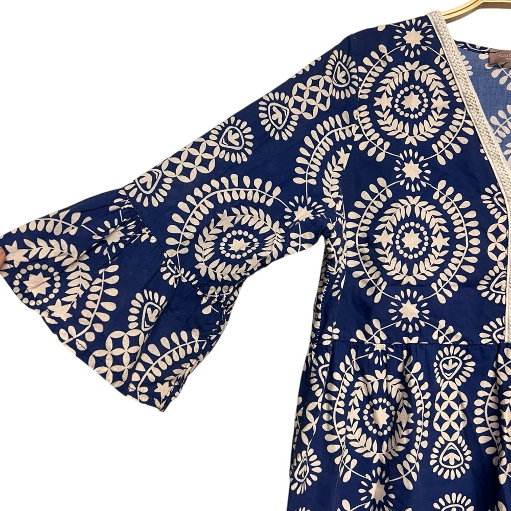 Saiph Lab Blue And White Patterned Cotton Dress - image 4